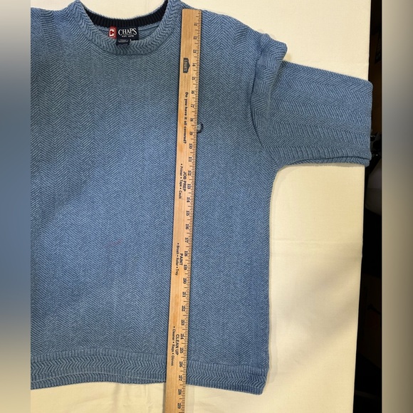 Chaps blue 100% cotton long sleeve knit pullover warm sweater Men’s Size XL - Picture 4 of 7